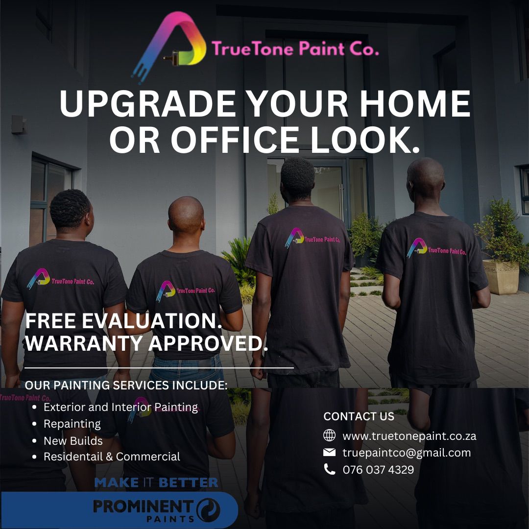 TrueTone Paint Co. service vehicle at a modern home